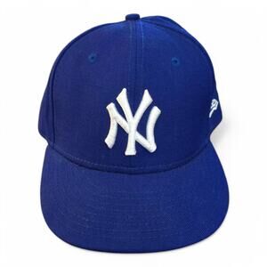 New Era New York Yankees MLB 59FIFTY Fitted Hat Baseball Cap Blue White
